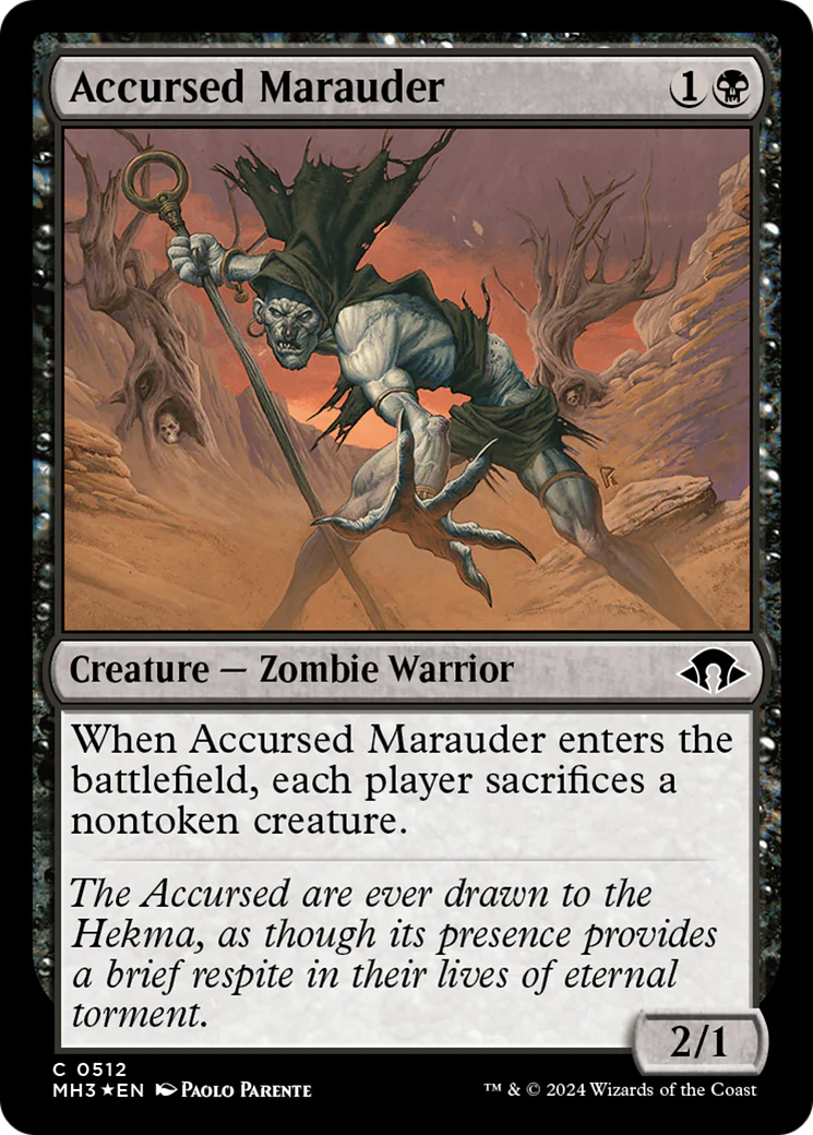 FOIL Accursed Marauder (Ripple Foil) (MH3-512) - Modern Horizons 3 - Magic The Gathering