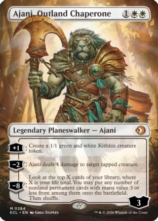 Ajani, Outland Chaperone (Borderless) (ECL-284) - Lorwyn Eclipsed - Magic The Gathering