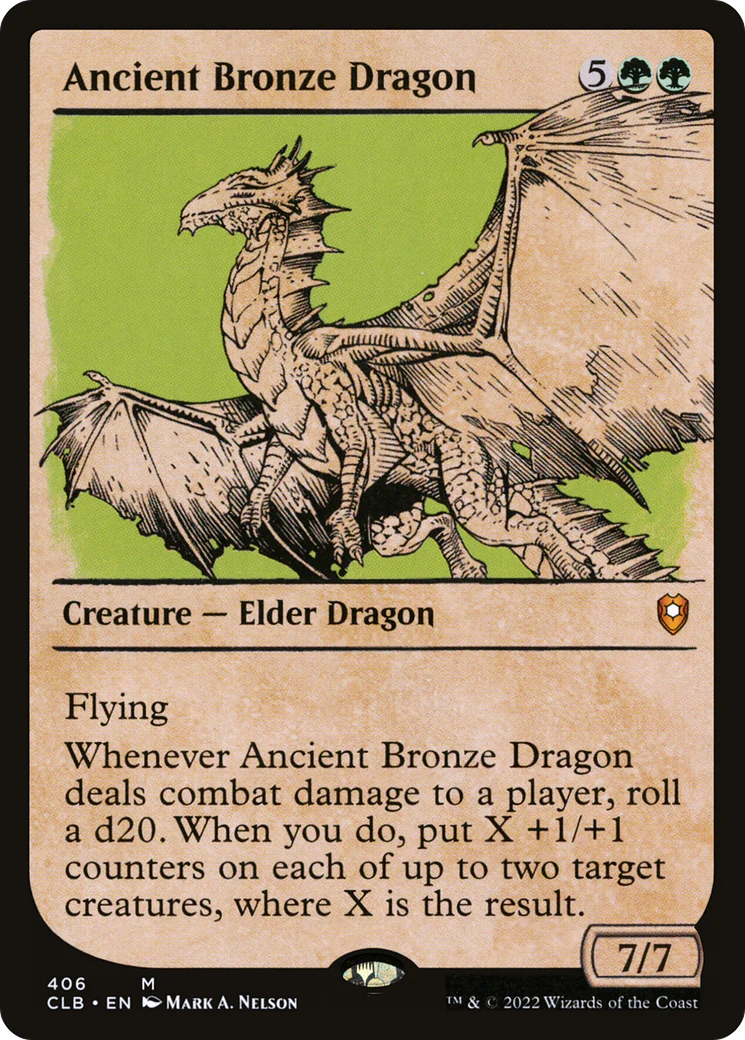 FOIL Ancient Bronze Dragon (Showcase) (CLB-406) - Commander Legends: Battle for Baldur's Gate - Magic The Gathering