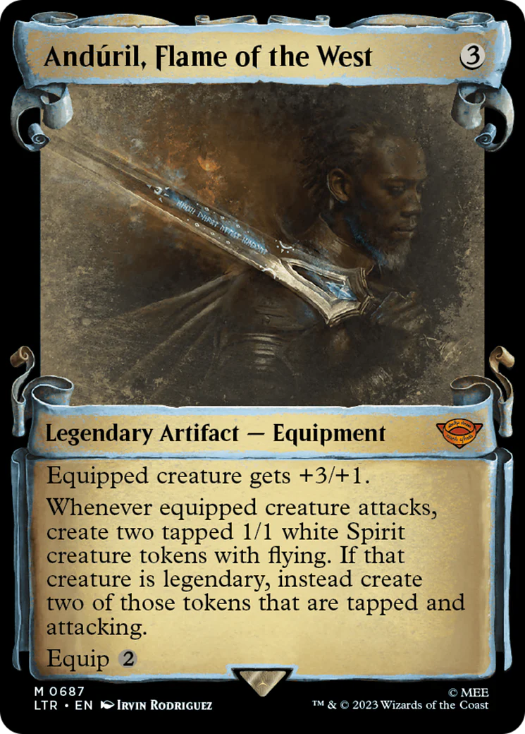 FOIL Anduril, Flame of the West (Showcase Scrolls) (LTR-687) - The Lord of the Rings: Tales of Middle-earth - Magic The Gathering