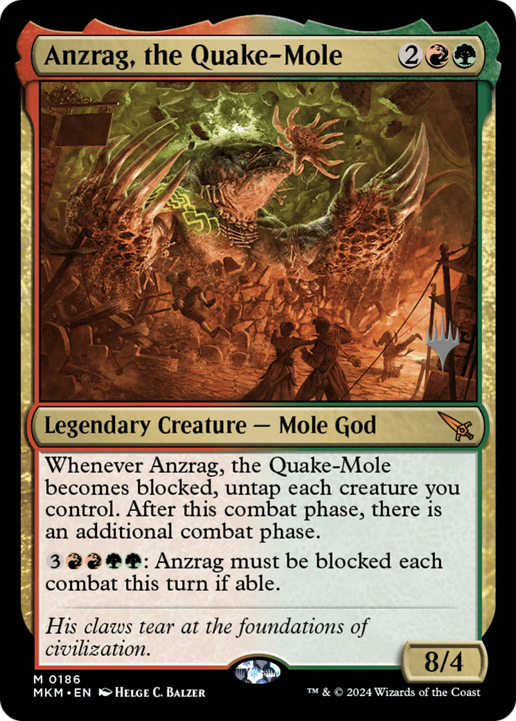 FOIL Anzrag, the Quake-Mole (PPMKM-186P) - Murders at Karlov Manor Promos - Magic The Gathering