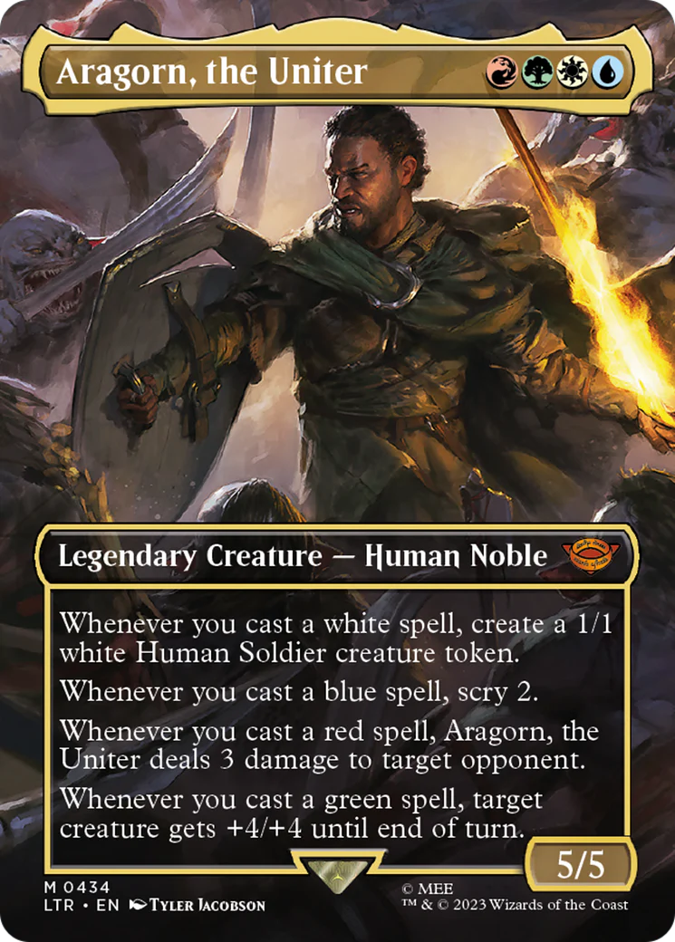 Aragorn, the Uniter (Borderless) (LTR-434) - The Lord of the Rings: Tales of Middle-earth (Borderless) - Magic The Gathering