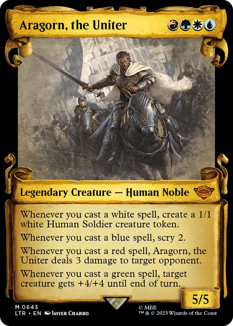Aragorn, the Uniter (Showcase Scrolls) (LTR-643) - The Lord of the Rings: Tales of Middle-earth: (Showcase) - Magic The Gathering
