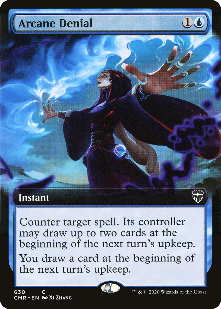FOIL Arcane Denial (Extended Art) (CMR-630) - Commander Legends - Magic The Gathering