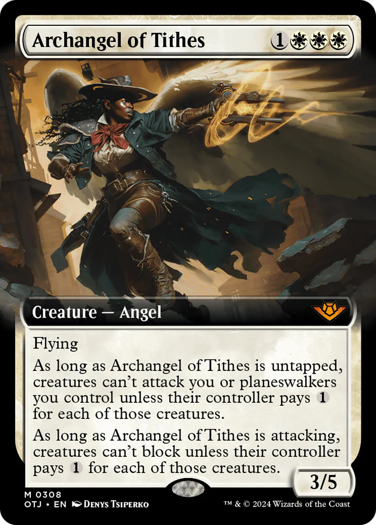 FOIL Archangel of Tithes (Extended Art) (OTJ-308) - Outlaws of Thunder Junction - Magic The Gathering