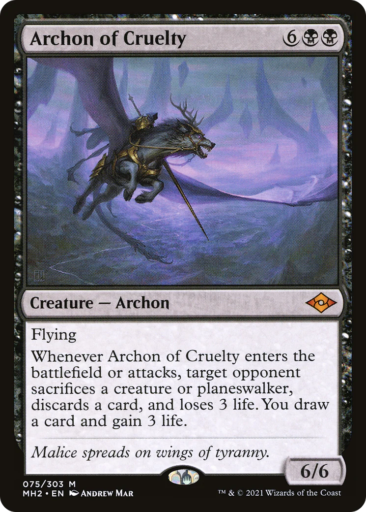 Archon of Cruelty (MH2-075) - Modern Horizons 2 - Magic The Gathering
