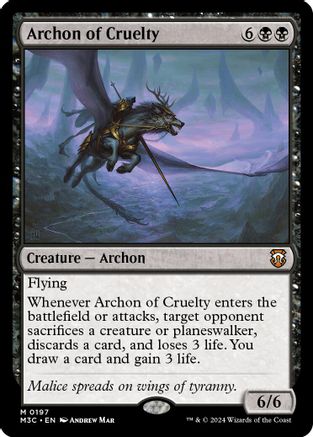 FOIL Archon of Cruelty (Ripple Foil) (M3C-197) - Modern Horizons 3 Commander - Magic The Gathering