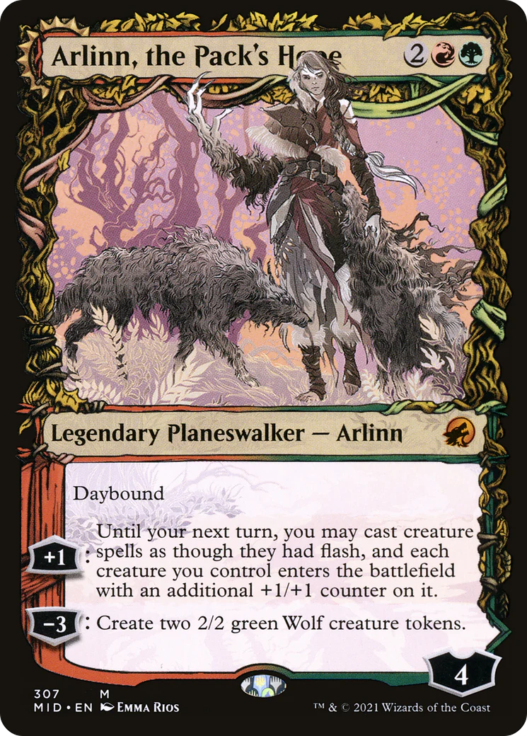 FOIL Arlinn, the Pack's Hope (Showcase) (MID-307) - Innistrad: Midnight Hunt - Magic The Gathering