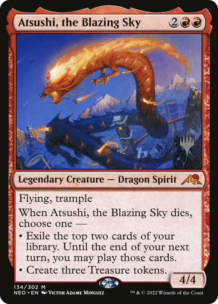 Atsushi, the Blazing Sky (PPNEO-134P) - Kamigawa: Neon Dynasty Promos - Magic The Gathering
