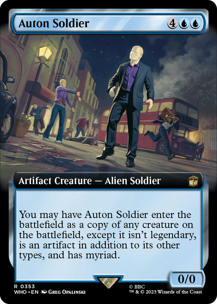 FOIL Auton Soldier (Extended Art) (WHO-353) - Doctor Who - Magic The Gathering