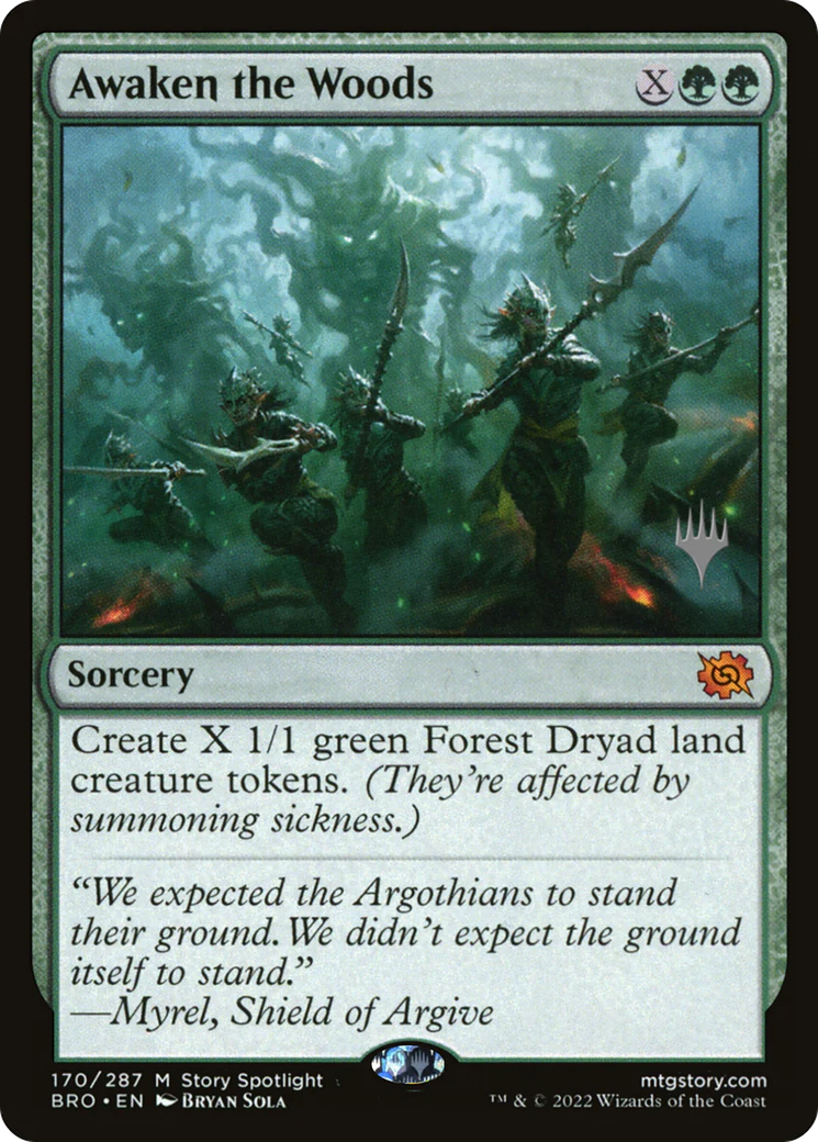 FOIL Awaken the Woods (PPBRO-170P) - The Brothers' War Promos - Magic The Gathering
