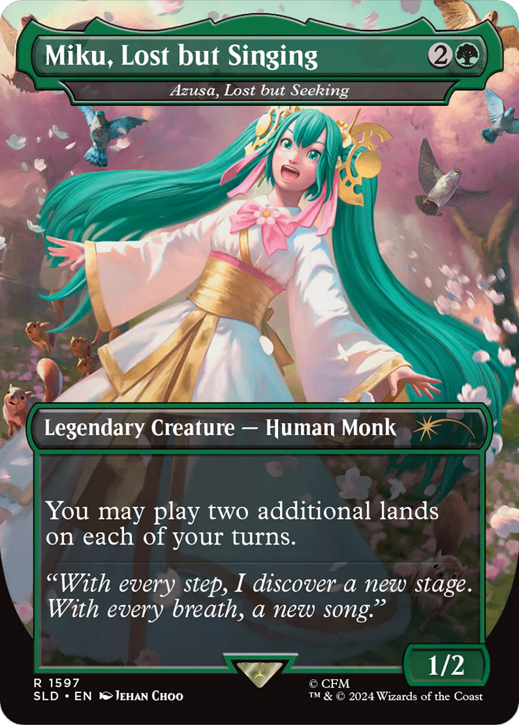 Miku, Lost but Singing - Azusa, Lost but Seeking (SLD-1597) - Secret Lair Drop - Magic The Gathering
