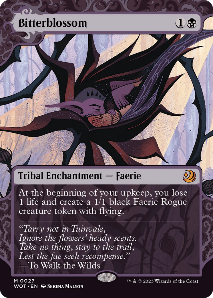 FOIL Bitterblossom (WOT-027) - Wilds of Eldraine: Enchanting Tales - Magic The Gathering