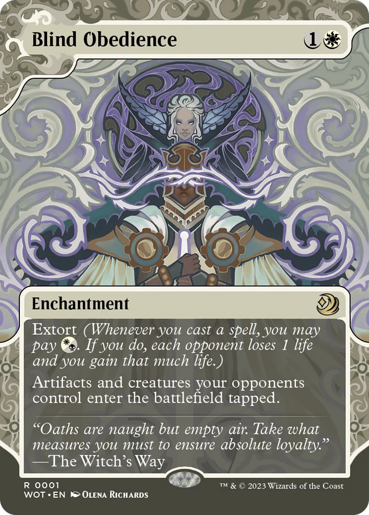 FOIL Blind Obedience (WOT-001) - Wilds of Eldraine: Enchanting Tales - Magic The Gathering