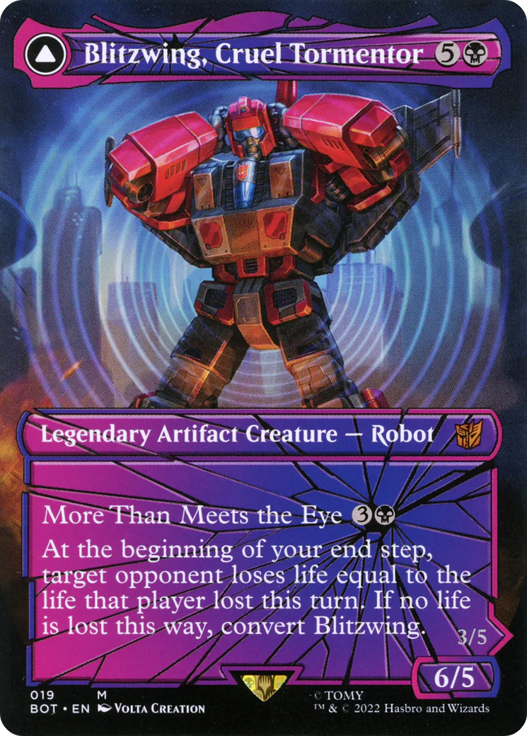 Blitzwing, Cruel Tormentor (Shattered Glass) (BOT-019) - Transformers - Magic The Gathering