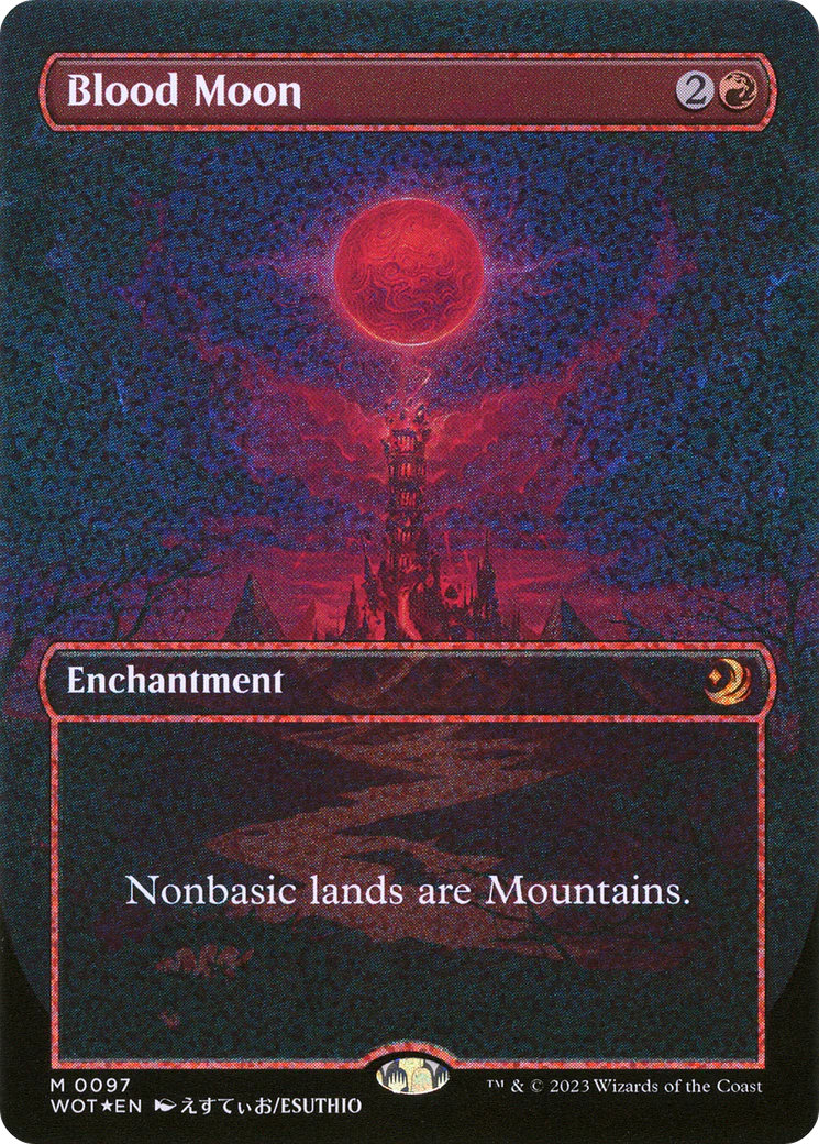 FOIL Blood Moon (Anime Borderless) (Confetti Foil) (WOT-097) - Wilds of Eldraine: Enchanting Tales - Magic The Gathering