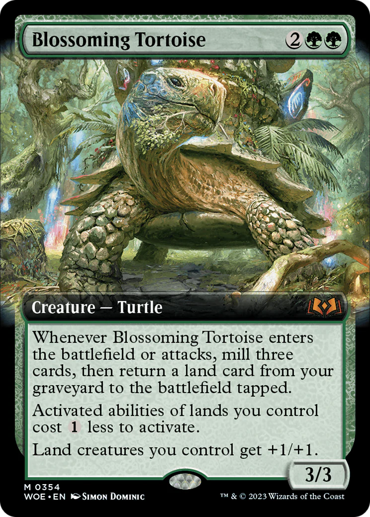 Blossoming Tortoise (Extended Art) (WOE-354) - Wilds of Eldraine - Magic The Gathering
