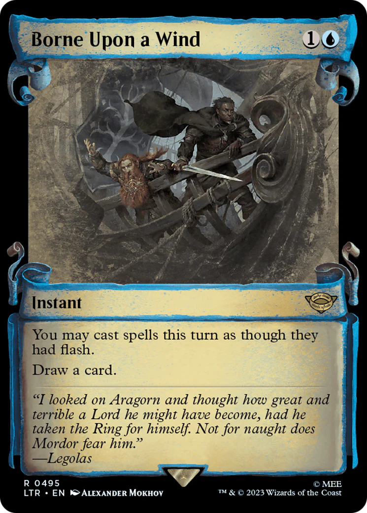 FOIL Borne Upon a Wind (Showcase Scrolls) (LTR-495) - The Lord of the Rings: Tales of Middle-earth - Magic The Gathering