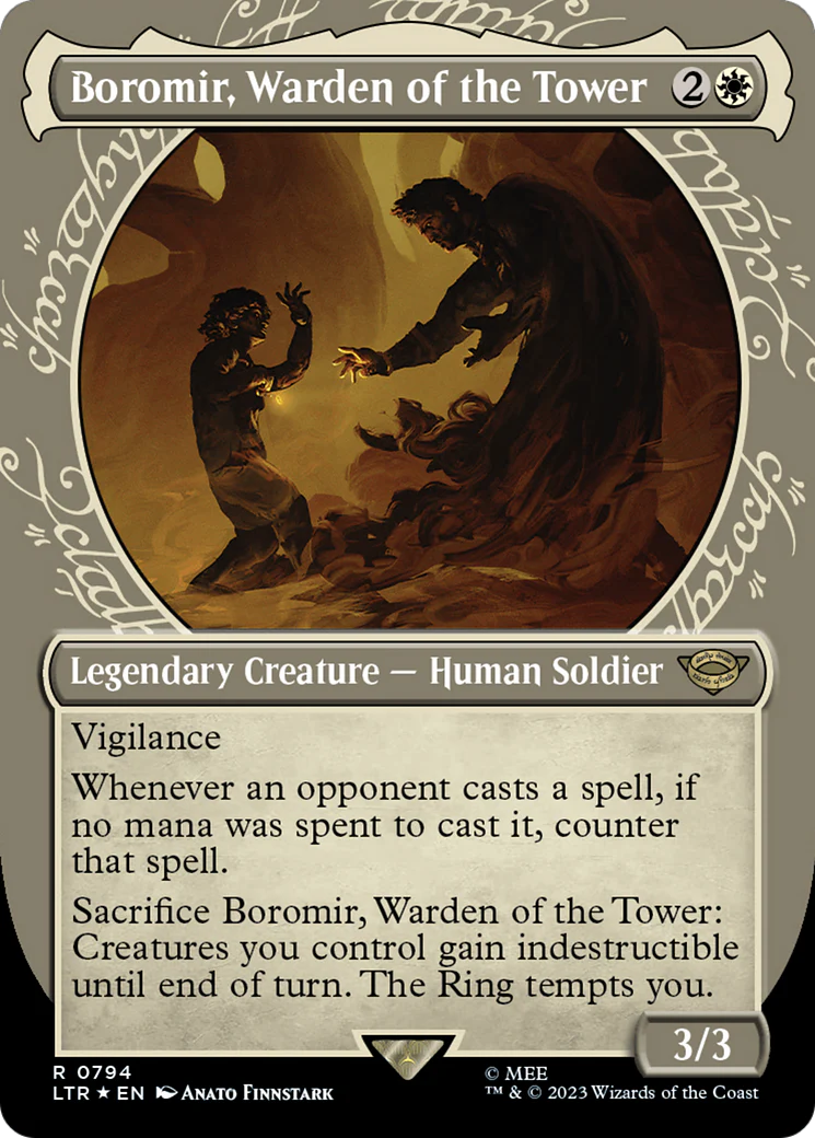 FOIL Boromir, Warden of the Tower (Showcase) (Surge Foil) (LTR-794) - The Lord of the Rings: Tales of Middle-earth - Magic The Gathering