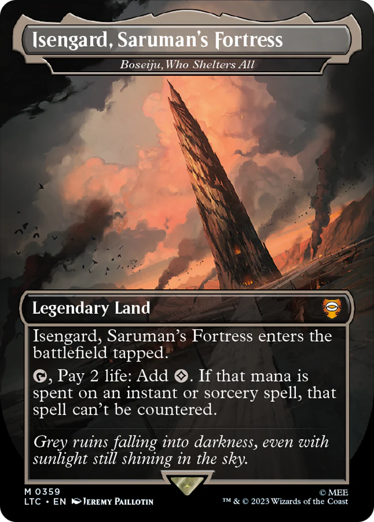 FOIL Isengard, Saruman's Fortress - Boseiju, Who Shelters All (LTC-359) - Tales of Middle-earth Commander - Magic The Gathering