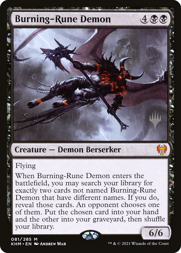 FOIL Burning-Rune Demon (PPKHM-081) - Kaldheim Promos - Magic The Gathering