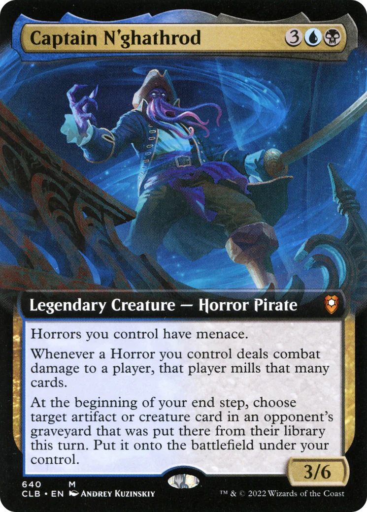 FOIL Captain N'ghathrod (Extended Art) (CLB-640) - Commander Legends: Battle for Baldur's Gate - Magic The Gathering