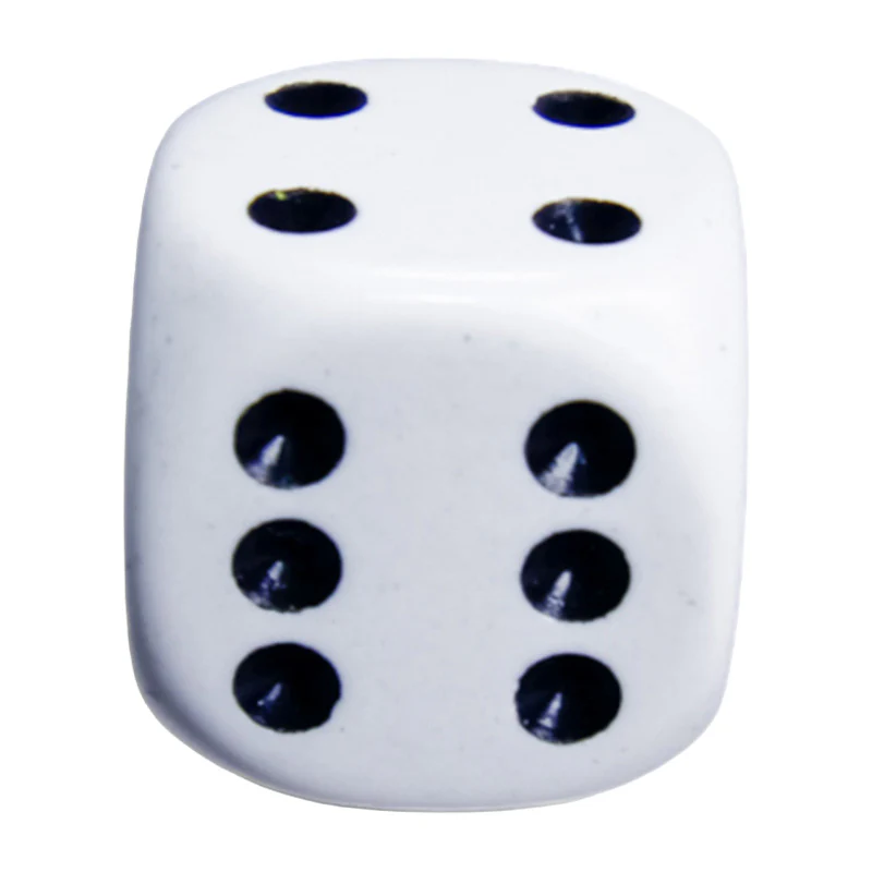 CHX 25601 Opaque White/Black 16mm D6 Dice Block (12 Dice) - Image 3