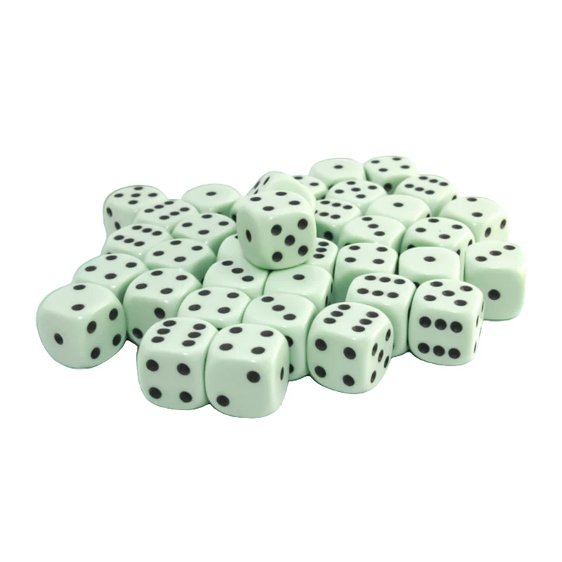 CHX 25865 Opaque 12mm D6 Pastel Green/Black Dice Block (36 Dice) - Image 2