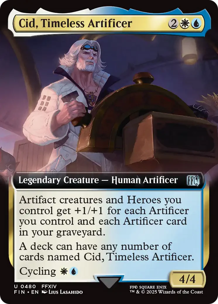 FOIL Cid, Timeless Artificer (Extended Art) (FIN-480) - FINAL FANTASY - Magic The Gathering