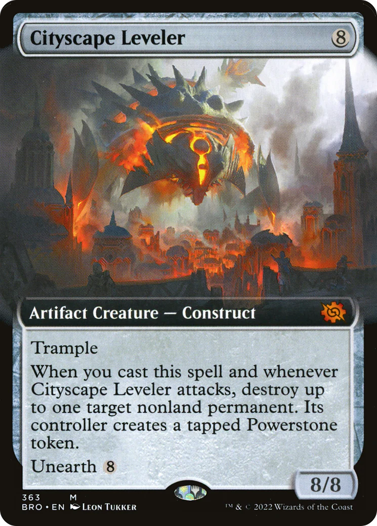 FOIL Cityscape Leveler (Extended Art) (BRO-363) - The Brothers' War - Magic The Gathering