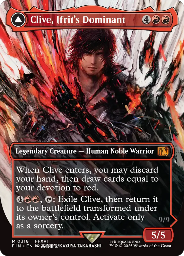 FOIL Clive, Ifrit's Dominant // Ifrit, Warden of Inferno (FIN-318) - FINAL FANTASY - Magic The Gathering