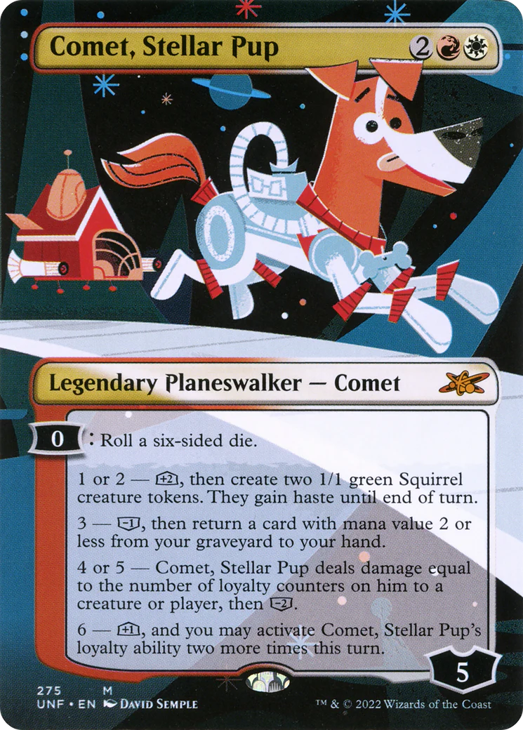FOIL Comet, Stellar Pup (Borderless) (UNF-275) - Unfinity - Magic The Gathering