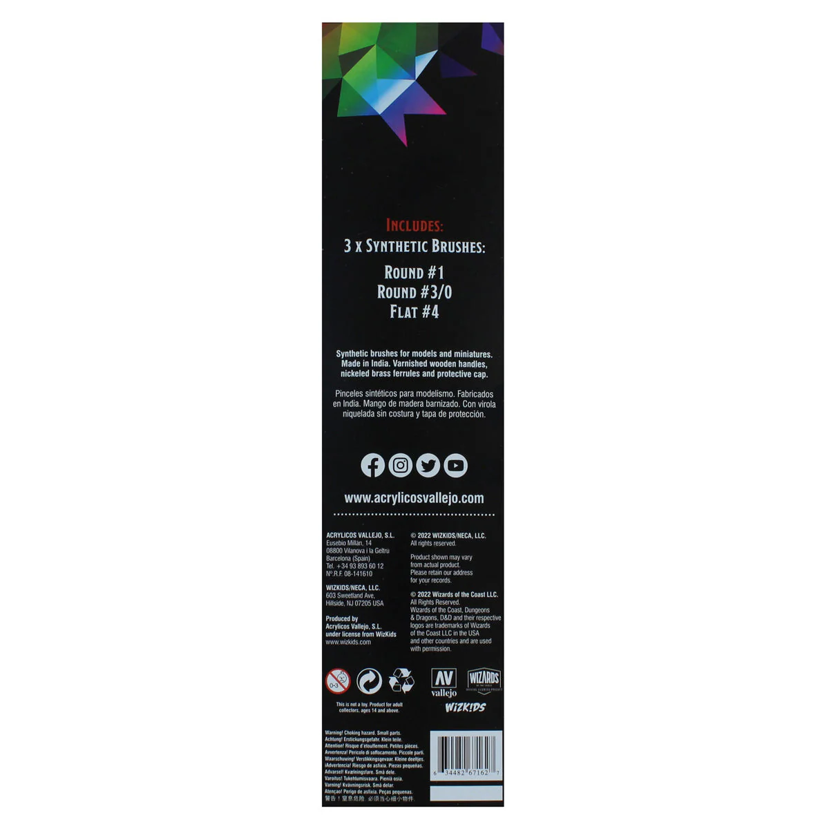 D&D Prismatic Paint Paint Brushes 3 Brush Set - Image 2