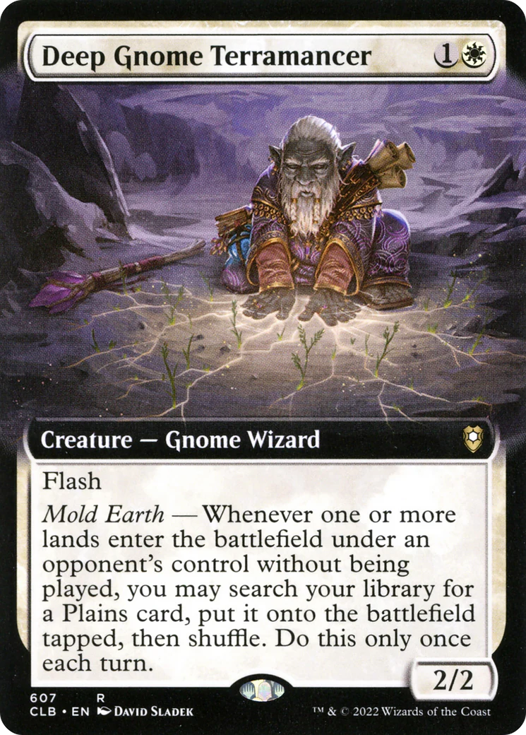 Deep Gnome Terramancer (Extended Art) (CLB-607) - Commander Legends: Battle for Baldur's Gate - Magic The Gathering