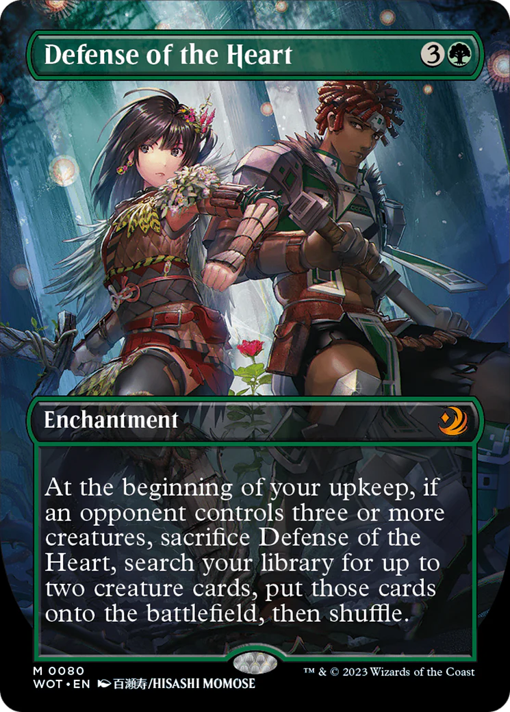FOIL Defense of the Heart (Anime Borderless) (WOT-080) - Wilds of Eldraine: Enchanting Tales - Magic The Gathering