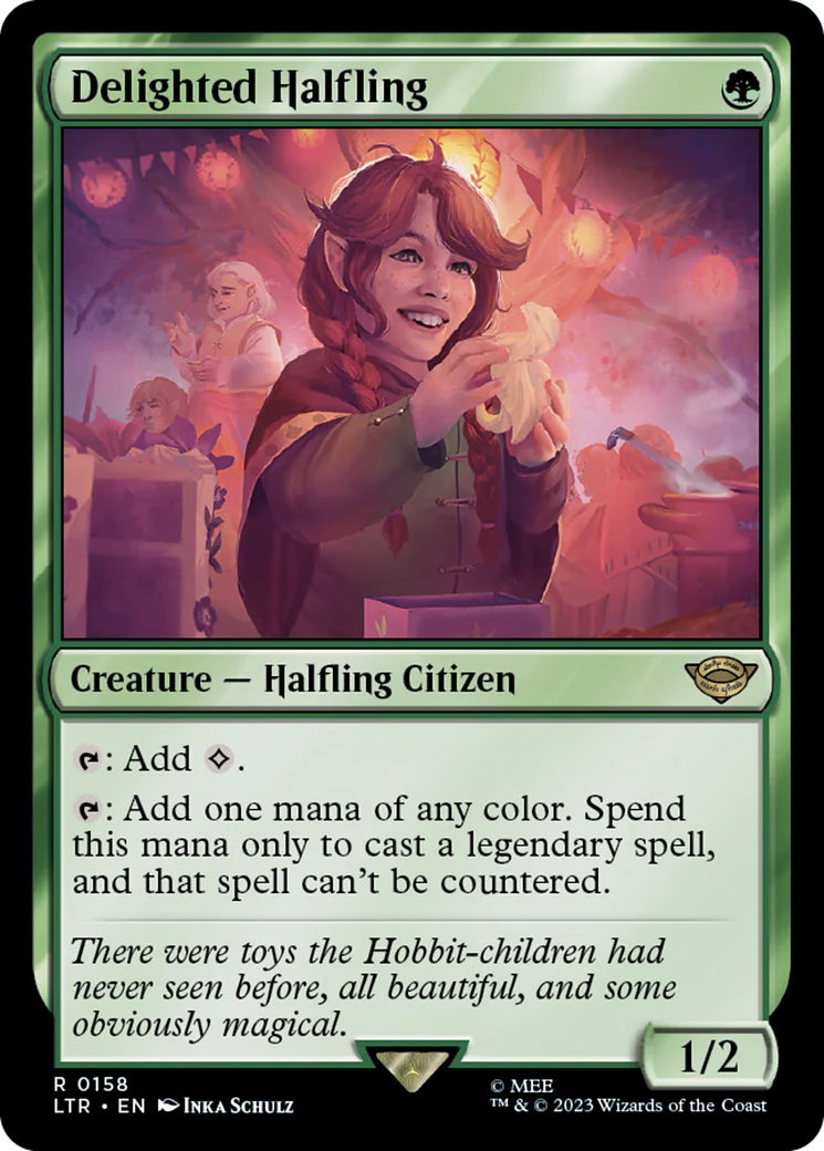 FOIL Delighted Halfling (LTR-158) - The Lord of the Rings: Tales of Middle-earth - Magic The Gathering