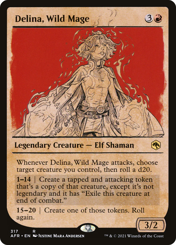 FOIL Delina, Wild Mage (Showcase) (AFR-317) - Adventures in the Forgotten Realms - Magic The Gathering