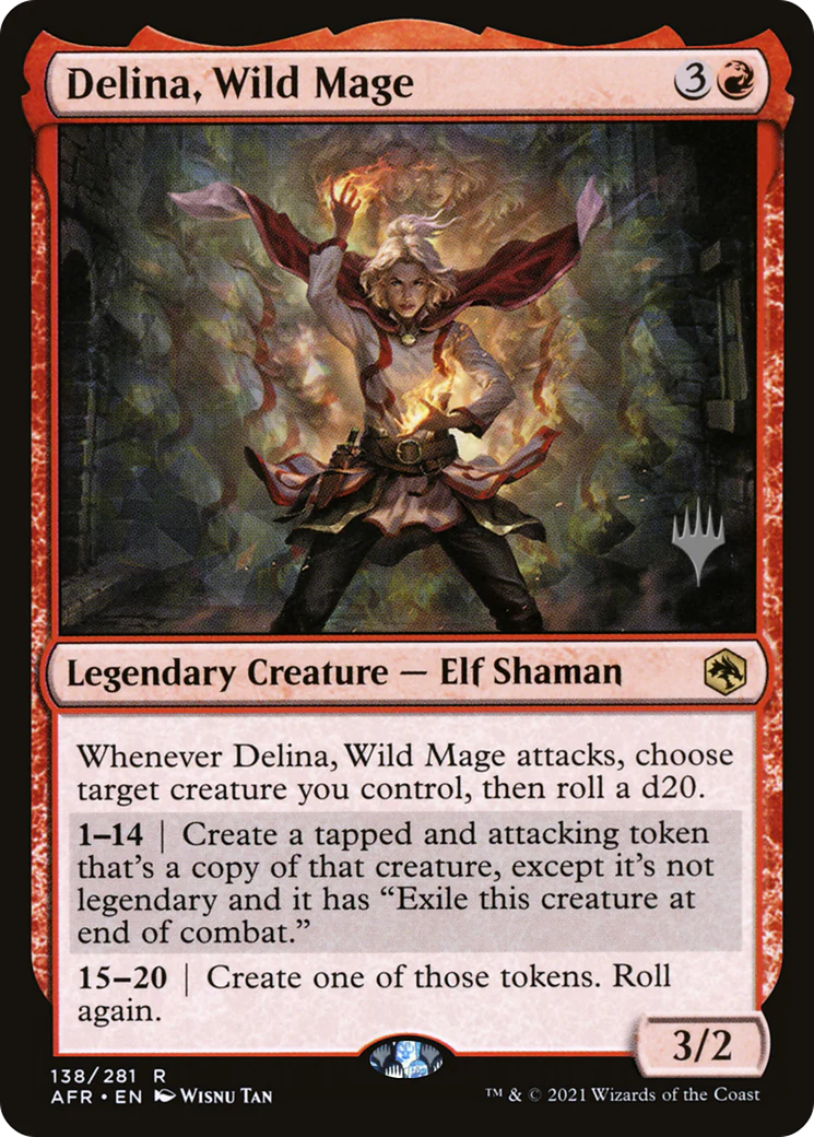 FOIL Delina, Wild Mage (PPAFR-138P) - Adventures in the Forgotten Realms Promos - Magic The Gathering