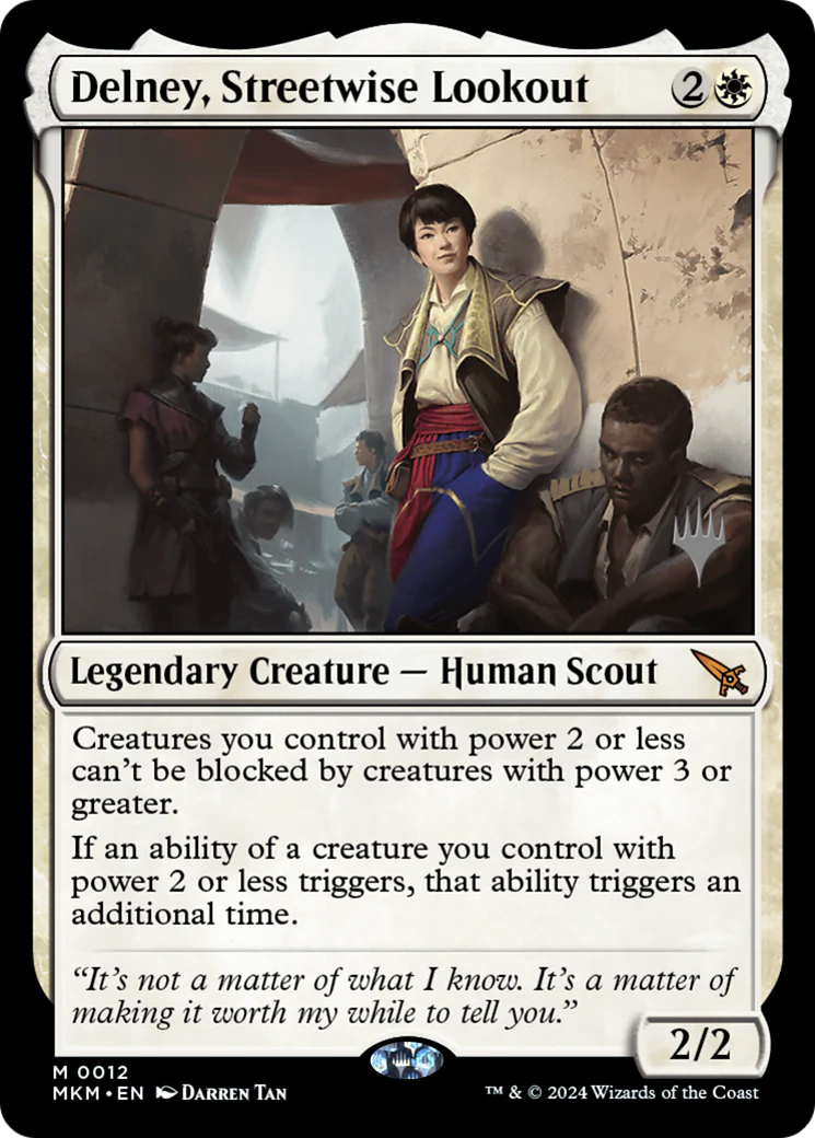 FOIL Delney, Streetwise Lookout (PPMKM-12P) - Murders at Karlov Manor Promos - Magic The Gathering