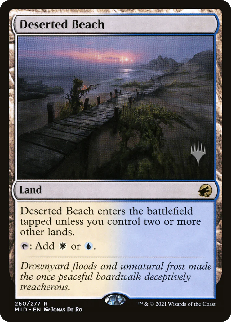 Deserted Beach (PPMID-260P) - Innistrad: Midnight Hunt Promos - Magic The Gathering