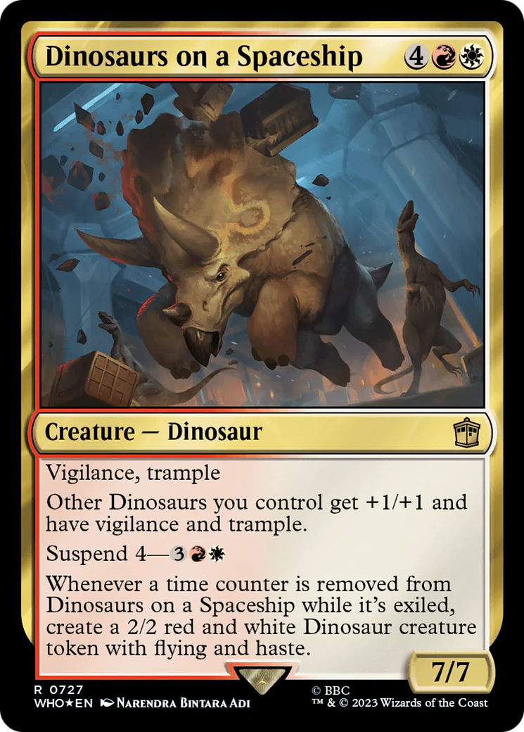 FOIL Dinosaurs on a Spaceship (Surge Foil) (WHO-727) - Doctor Who - Magic The Gathering