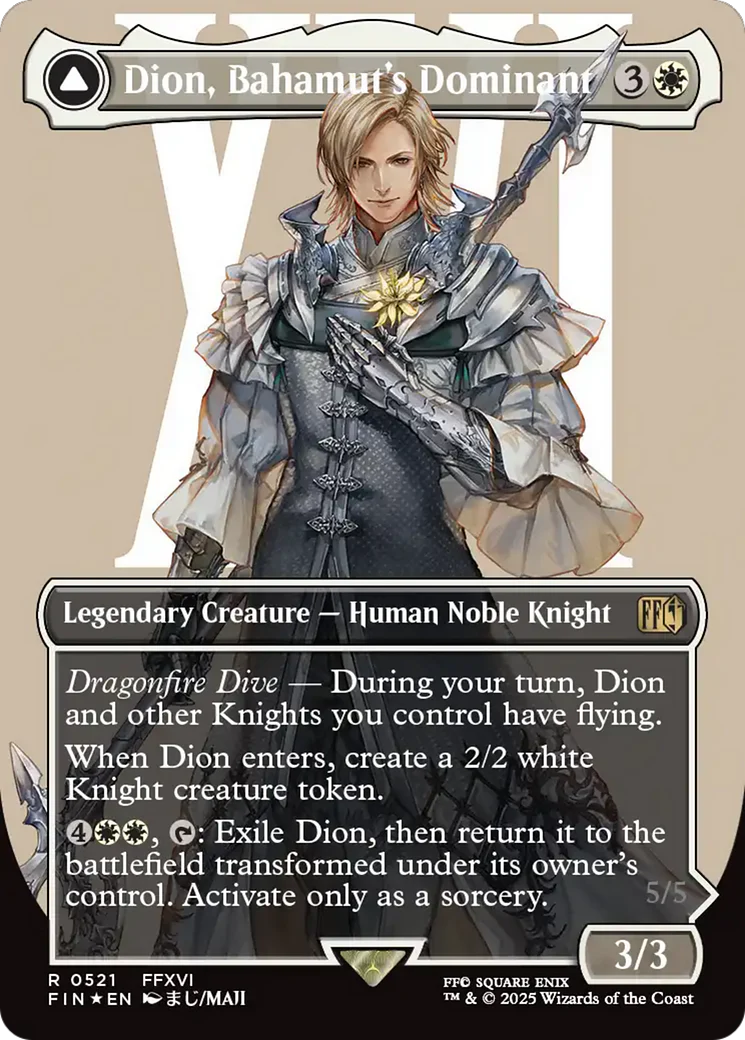 FOIL Dion, Bahamut's Dominant // Bahamut, Warden of Light (FIN-521) - FINAL FANTASY - Magic The Gathering