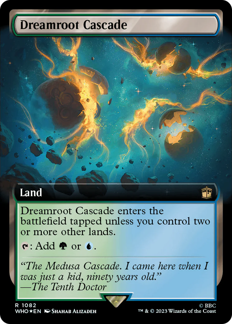FOIL Dreamroot Cascade (Extended Art) (Surge Foil) (WHO-1082) - Doctor Who - Magic The Gathering