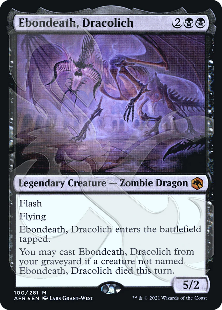 FOIL Ebondeath, Dracolich (AFR&-100A) - Adventures in the Forgotten Realms Promos - Magic The Gathering