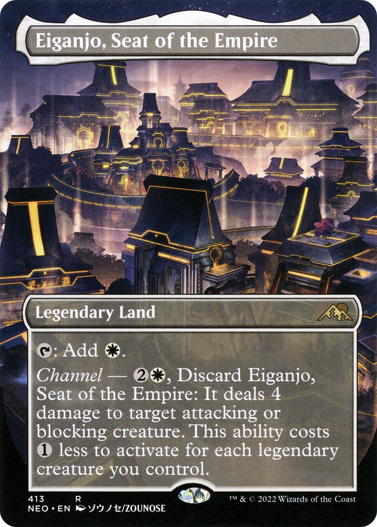 FOIL Eiganjo, Seat of the Empire (Borderless) (NEO-413) - Kamigawa: Neon Dynasty - Magic The Gathering