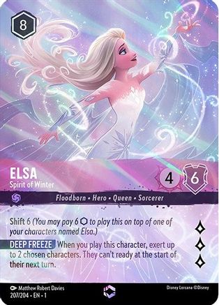 Elsa - Spirit of Winter (Enchanted) (207/204) - The First Chapter Holofoil - Lorcana