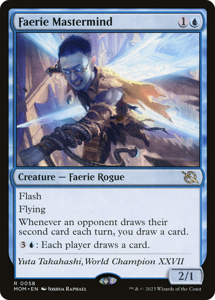 FOIL Faerie Mastermind (MOM-058) - March of the Machine - Magic The Gathering