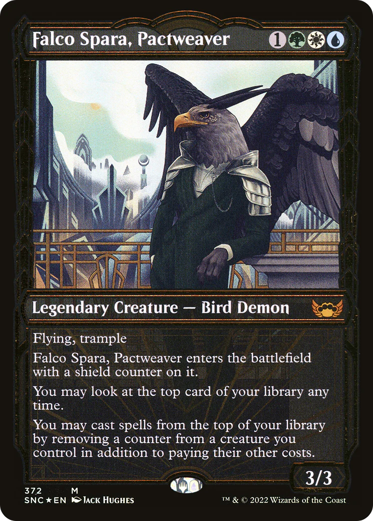 FOIL Falco Spara, Pactweaver (Gilded Foil) (SNC-372) - Streets of New Capenna - Magic The Gathering