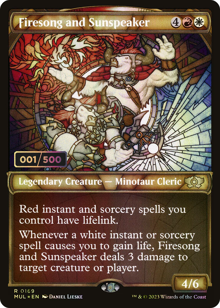 FOIL Firesong and Sunspeaker (Serial Numbered) (MUL-169) - Multiverse Legends - Magic The Gathering