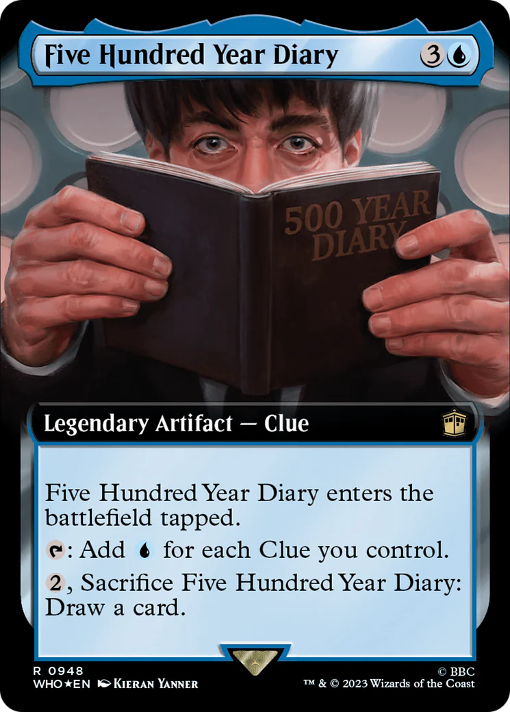 FOIL Five Hundred Year Diary (Extended Art) (Surge Foil) (WHO-948) - Doctor Who - Magic The Gathering